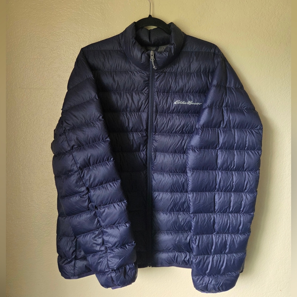 Eddie Bauer Men's EB650 Down Puffer Jacket Size XL Navy Blue